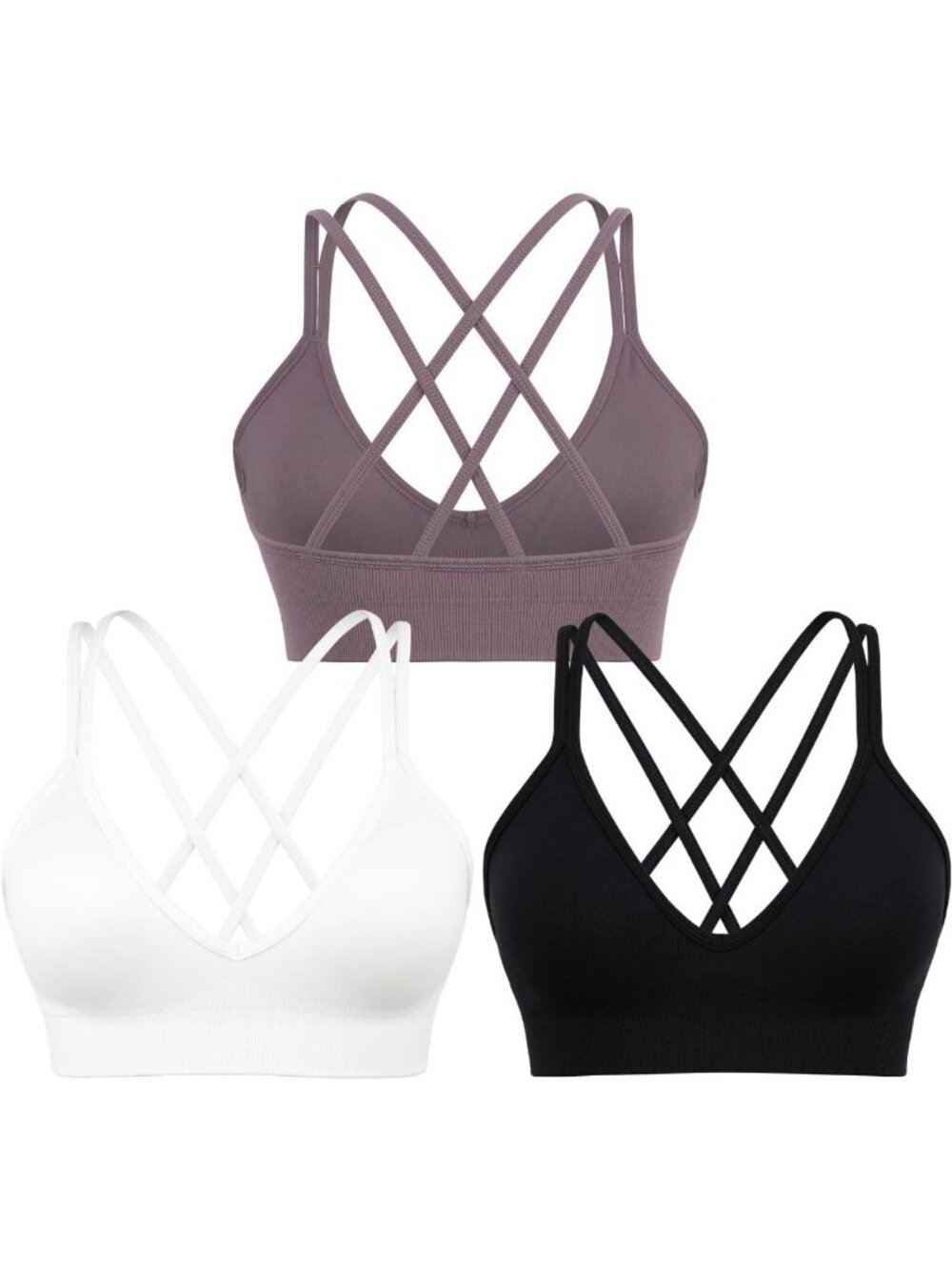 V-Neck Cross Back Sports Bra for Women | Workout Bra for Small Bust, Activewear